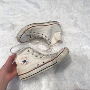 White Converse High Tops size 6